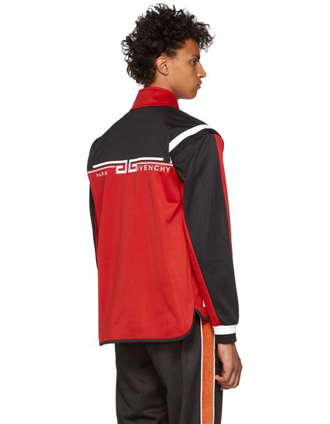 givenchy red logo stripe track jacket|Givenchy Logo Embroidered Track Jacket .